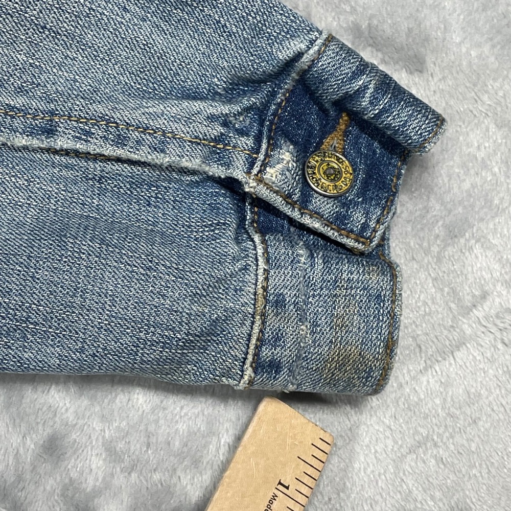 Vintage Levis Mens 70507 Standard Trucker Jacket Light Wash Blue Denim Medium - Picture 8 of 12